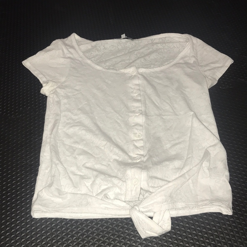 Cute white shirt with floral pattern
